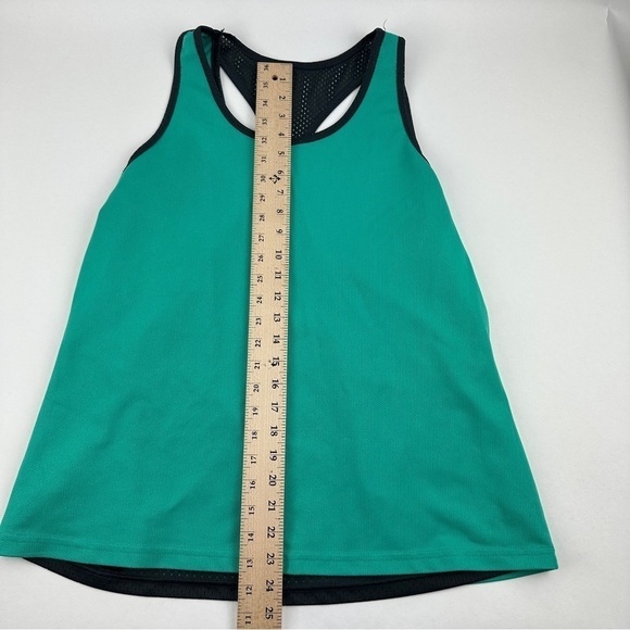 Athletic Tank Top Womens Green Black Two Layer Racer Back - Picture 3 of 7